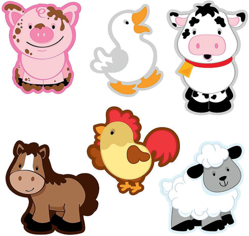 Farm Animal Bulletin Board Cutouts - 48 Pieces for Educational Learning Activities for Kids