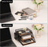 Vintage Wood & Metal Letter Tray - Stackable Desk Organizers for File, Magazines, Mail, with Pen Holder (3 Layer)