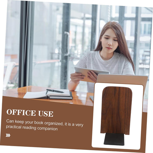 Decorative Walnut Finish Bookend for Desk Organization