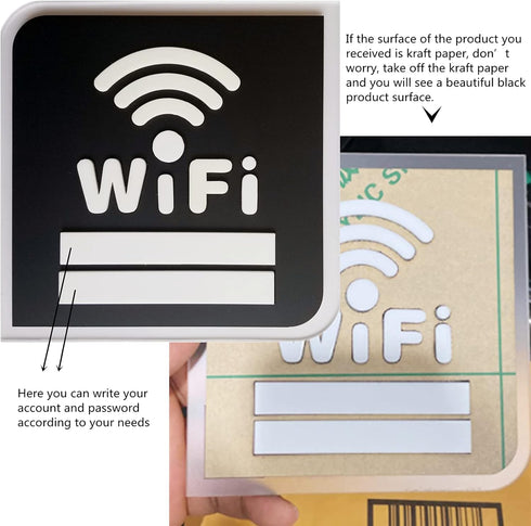 Modern American Style Bright Color Printing WIFI Password Sign/WIFI Sign Stickers (New Upgraded)