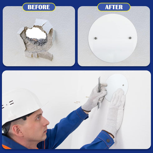 6 Pack 20 M3.5 5" 3.5" Shimeyao Ceiling Round Cover Plate Pcs Screws Junction Box Covers Holes Spaced White Round Blank