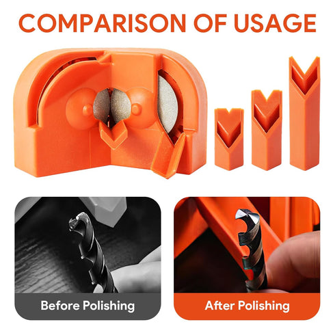 Multipurpose Drill Bit Sharpener for All Bits, Grinding Tool with 4 Wheels for Carbide, Masonry, High-Speed Steel