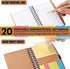 Employee Appreciation Gifts: 20 Spiral Notebooks with Sticky Notes, Thank You Journals, Inspirational Bamboo Ballpoint