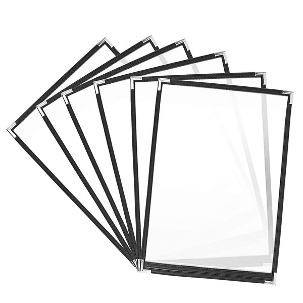 30Pcs Menu Covers, 8.5 x 11 Inch Single Page 2 View Transparent