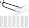 Tandefio 100 Pack 8 Inch Black Metal Peg Board Hooks with Clear Plastic Label Holder for 1/8'' to 1/4'' Pegboard