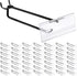 Tandefio 100 Pack 8 Inch Black Metal Peg Board Hooks with Clear Plastic Label Holder for 1/8'' to 1/4'' Pegboard