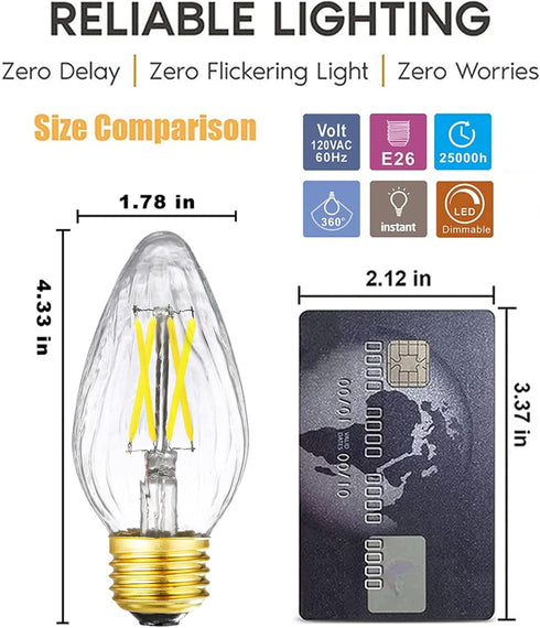 E26 Bulb 6W E26 Bulb 60 Dimmable 4000K E26 Bulb AC120V 600lm Bulb Lamp,Pack 6 LEOOLS Edison Equivalent LED Watt Light
