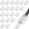 RGB LED Light Strip Connectors, 20 Waterproof Solderless Transparent Adapters for 5 Pin 10mm LED Light Strips