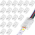 RGB LED Light Strip Connectors, 20 Waterproof Solderless Transparent Adapters for 5 Pin 10mm LED Light Strips