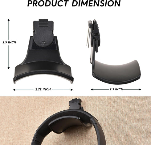 onsogi (1 Pack) Fabric Wall Headphone Stand for Office, Cubicle Headphone Holder for Work Decor, Space-Saving Hanger