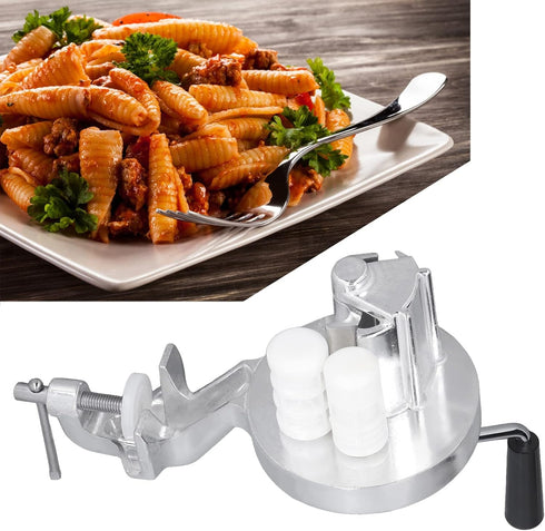 Macaroni Maker, Silver Stainless Steel Manual Hand Cranking Noodles Pressing Machine, Kitchen Restaurant Portable