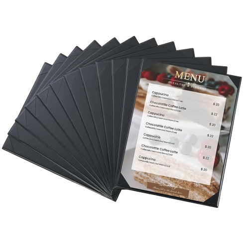 12 Pack 1 View 8.5" x 11" Menu Holder Menu Covers |