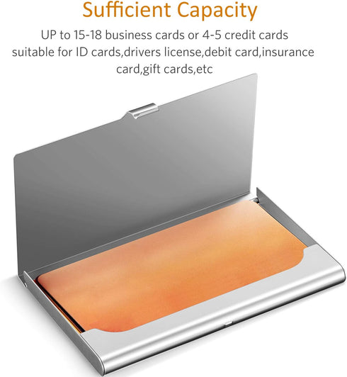 Leinuosen 6 Pieces Aluminum Business Name Card Holder Case - Metal Credit ID Pocket for Men and Women