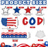 Whaline 60Pcs 4th of July Bulletin Board Decorations, God Bless America Patriotic Cut-Outs for School Decor