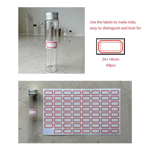 40ml Glass Clear Test Tubes, 6PCS with Screw Caps and Plastic Stoppers, Leak-Proof Flat Test Tubes