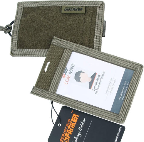 EXCELLENT ELITE SPANKER Tactical ID Card Holder - Adjustable Neck Lanyard Key Ring Loop Badge Holder (Ranger Green)