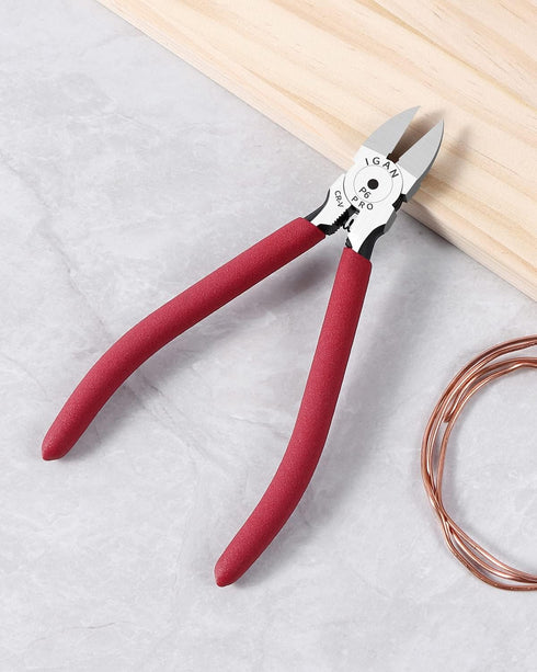 IGAN-P6 Wire Cutters (Pack of 2): 6-inch Ultra Sharp Side-cutting Pliers for Crafts, Electrical, Clean Cuts