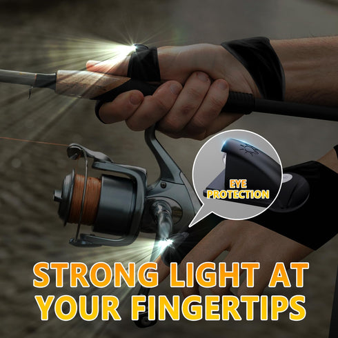 1 LOUISWARE LED Flashlight Gloves, Unique Gift for Men Dad Father Husband Birthday Stuff, Cool Stretchy Fingerless