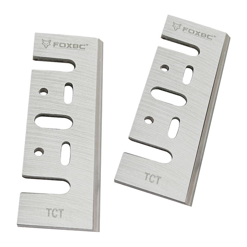 FOXBC 3-1/4 Inch Tungsten-Carbide Planer Blades Replacement - Compatible with Makita, DeWalt, Bosch, Ryobi, 2 Sets