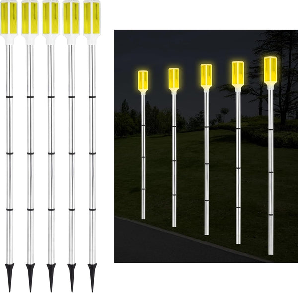 Yeesport 5 Pack Yellow Solar Driveway Markers, 37'' Solar Powered Driveway Warning