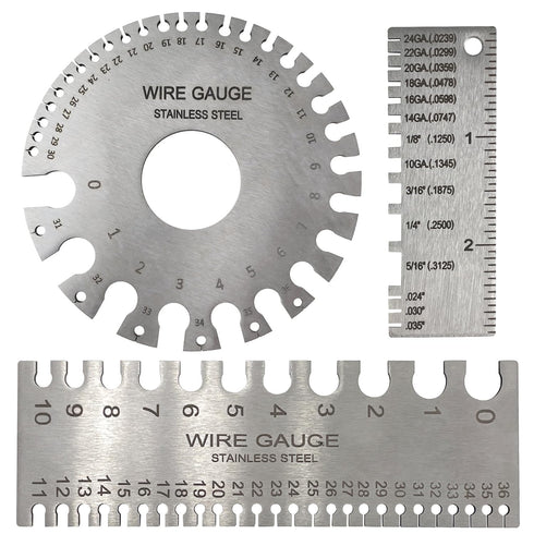 3Pcs Stainless Steel Dual Sided Wire Gauge, Thickness Measurement Tool for Welding and Accessories