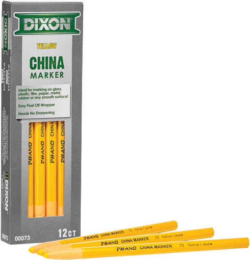 CHINA MARKERS - YELLOW - (12/PKG)