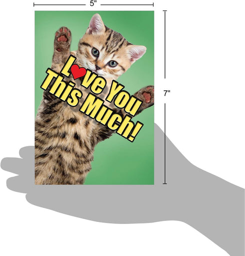 The Best Card Company - 1 Father's Day Card for Dad, Pa, Pop, Daddy, Stepfathers w/Envelope - Cat Love You