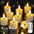 Yeelida Rechargeable Flameless 1.6" x2.5" Tea Light Candles with Remote & Type-C