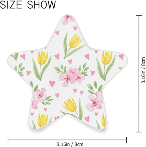 Burbuja 0.2W Tulips Flowers LED Night Light Plug into Wall Star-Shaped Nightlight Dusk to Dawn Auto Sensor for Bedroom