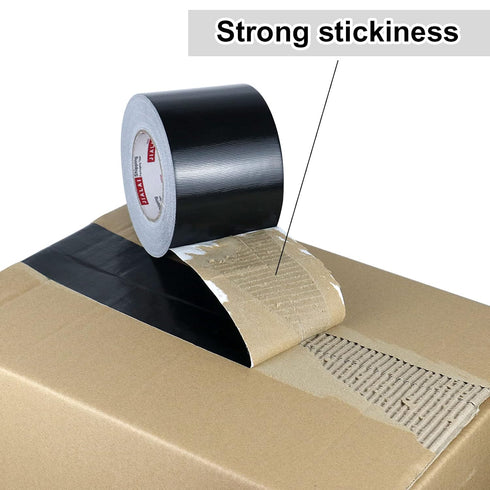 4 Inches Duct Tape Black, Industrial Grade 4 inches x 55 Yards, Heavy-Duty, Waterproof, UV Resistant