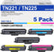 TN221 TN225 High Yield Toner Cartridge for Brother - Compatible with MFC-9130CW HL-3170CDW (2 Black, 1 Cyan, 1 Magenta,