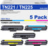 TN221 TN225 High Yield Toner Cartridge for Brother - Compatible with MFC-9130CW HL-3170CDW (2 Black, 1 Cyan, 1 Magenta,