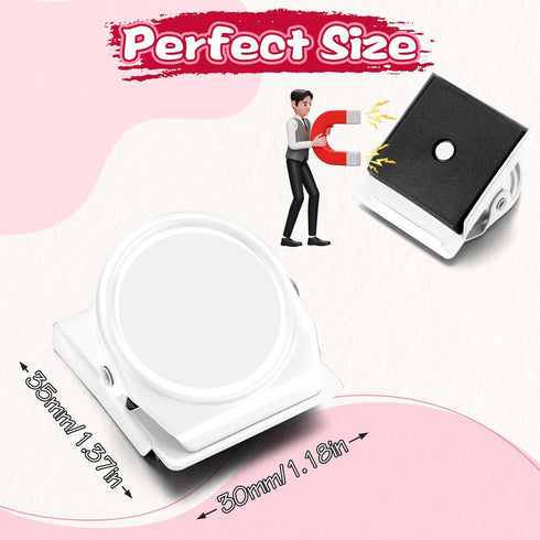 Grtard 6 Pack Magnetic Clip, Refrigerator Clip Magnets,Clip with Magnet,Heavy Duty Magnetic Clips Perfect for Home, Photo Display,Note List, Office(White) by Grtard