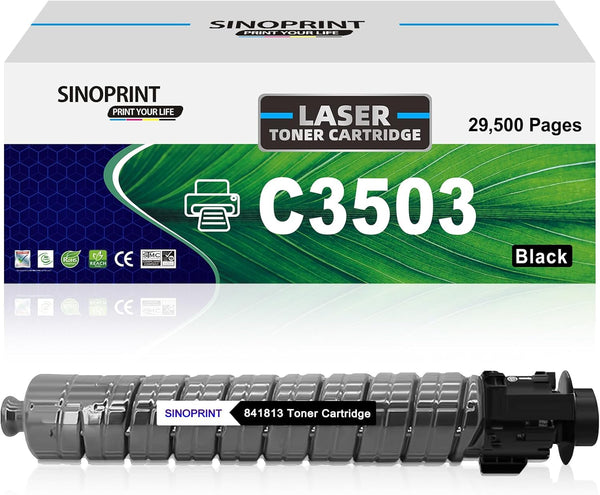 MPC3503 C3003 Black Toner Cartridge Compatible High Yield, Replacement for Ricoh MP C3003 MP C3503 Printer (1-Pack)