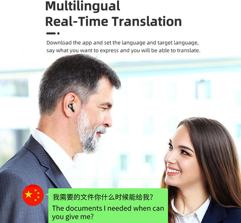 Language Translator Earbuds, Multifunctional Bluetooth Translator Earphones, Support 144 Languages, Voice Translation