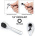 Neiko 03002A Stubby Ratchet, 1/4 Inch Ratchet Wrench and Bit Driver, 108-Tooth Reversible Mini Ratchet Wrench