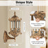 Fufiea IP44 E27 Bulb 100-240V Vintage Antique Copper Outdoor Wall Lantern Waterproof Exterior Wall Sconce with Glass