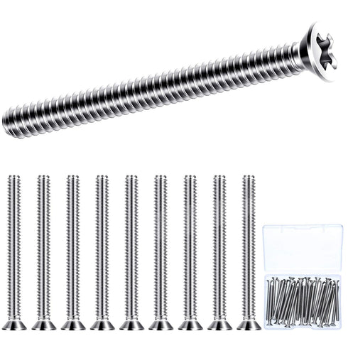 Ripeng 50 Pieces Extra Long Outlet Screws, 6-32 x 1-1/2 Inches for Electrical Outlet Mounting