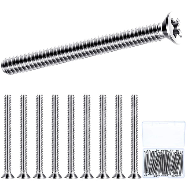 Ripeng 50 Pieces Extra Long Outlet Screws, 6-32 x 1-1/2 Inches for Electrical Outlet Mounting