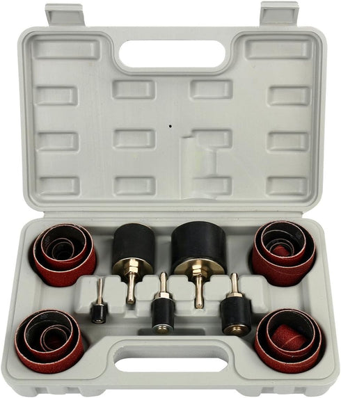 8milelake 25pcs Sanding Round Drum Set for Woodworking, Drill Press Sander Sleeves Tool