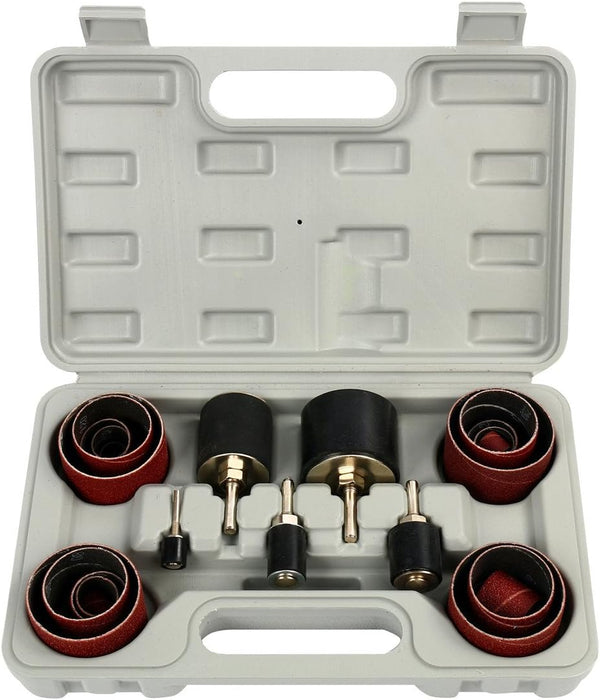 8milelake 25pcs Sanding Round Drum Set for Woodworking, Drill Press Sander Sleeves Tool