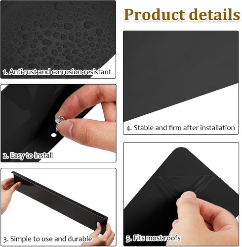 2 Pcs Gutter Valley Splash Guards, Downspout Diverter Roofing Gutter Guards with 20 Screws, Black