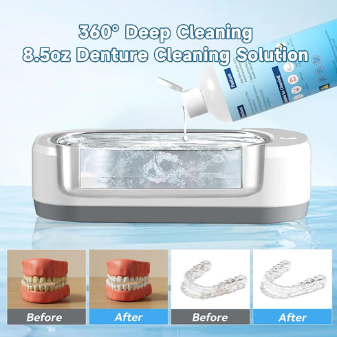 2 Pack Ultrasonic Retainer Cleaner Solution - Professional Cleaning for Retainers, Aligners, Mouth Guards