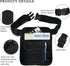 Server Waist Pouch, Black Server Aprons Short Canvas Pocket Apron Restaurant Aprons with Pockets Adjustable Belt