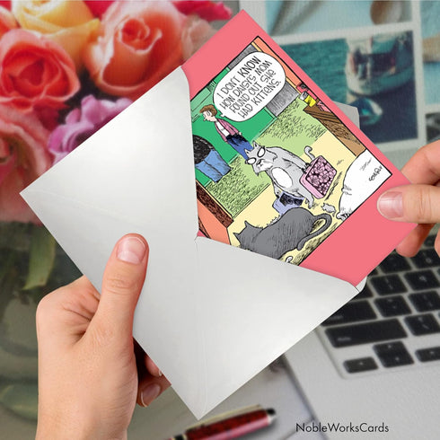 NobleWorks Funny Cartoon Mother's Day Card - Comic Humor Notecard with Envelope - Daisy's Mom C8880MDG