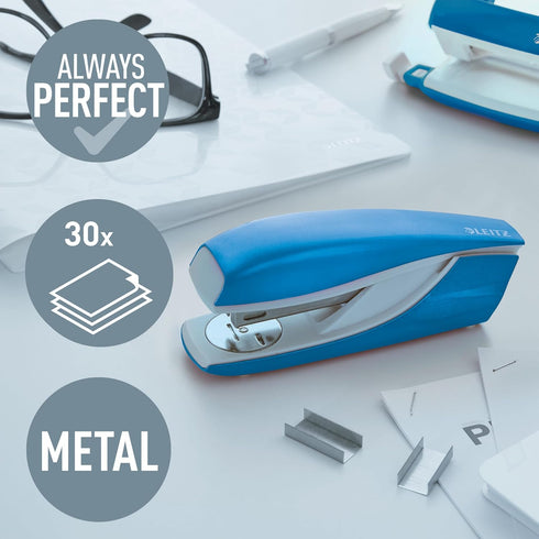 Leitz 55022036 NeXXT Series Wow Metal 30 Sheet Office Stapler - Blue by Leitz