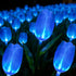 X-GiftKey 6PACKS Garden Gifts for Mother Day Decorations - Cute Artificial Tulip Blue Flower with Outdoor Path Lights