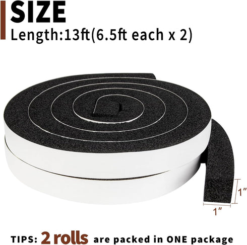 Yotache Air Conditioner Window Seal Kit, 1"x1" Weather Stripping Foam Tape for AC Windows & Door Insulation