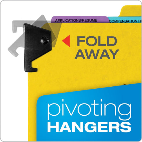 Pendaflex SER2YEL Personnel Folders, 1/3 Cut Hanging Top Tab, Letter Size, Yellow