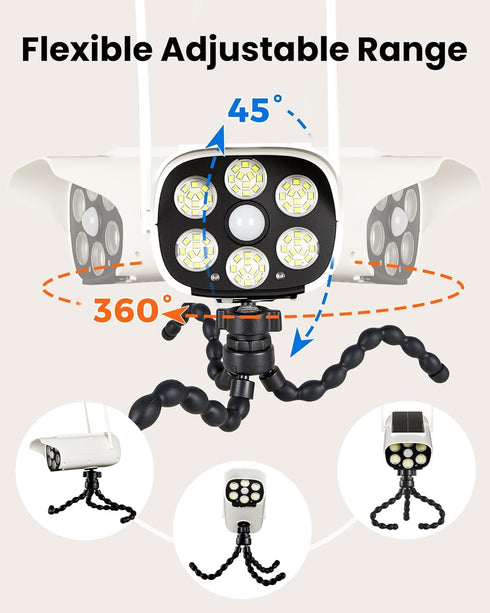 Thumok Dummy 3 Solar Security Camera Outdoor, Motion Detector Fake Camera with Lighting Modes, Octopus Tripod No Drill